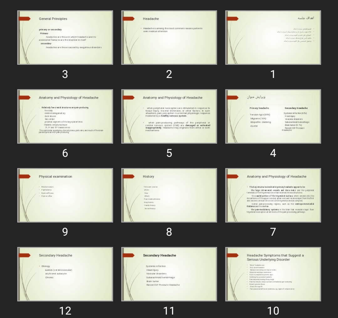 پاورپوینت Headache