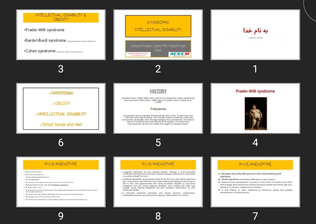 پاورپوینت SYNDROMIC INTELLECTUAL DISABILITY