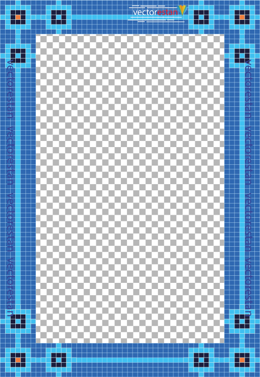 png کادر.قاب و حاشیه مستطیلی طرح کاشی