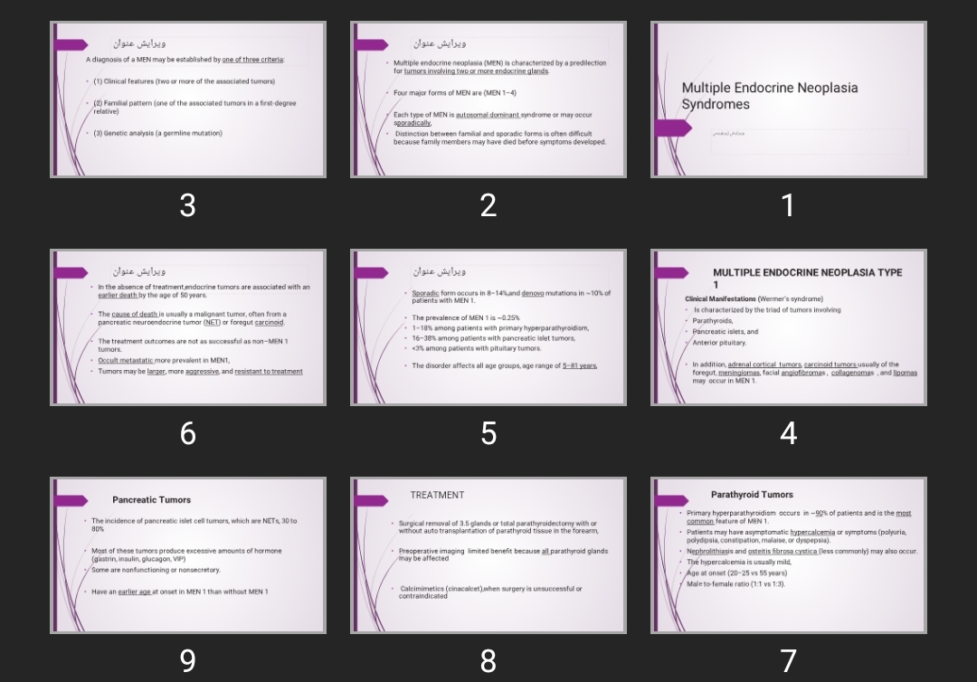 پاورپوینت Multiple Endocrine Neoplasia Syndromes