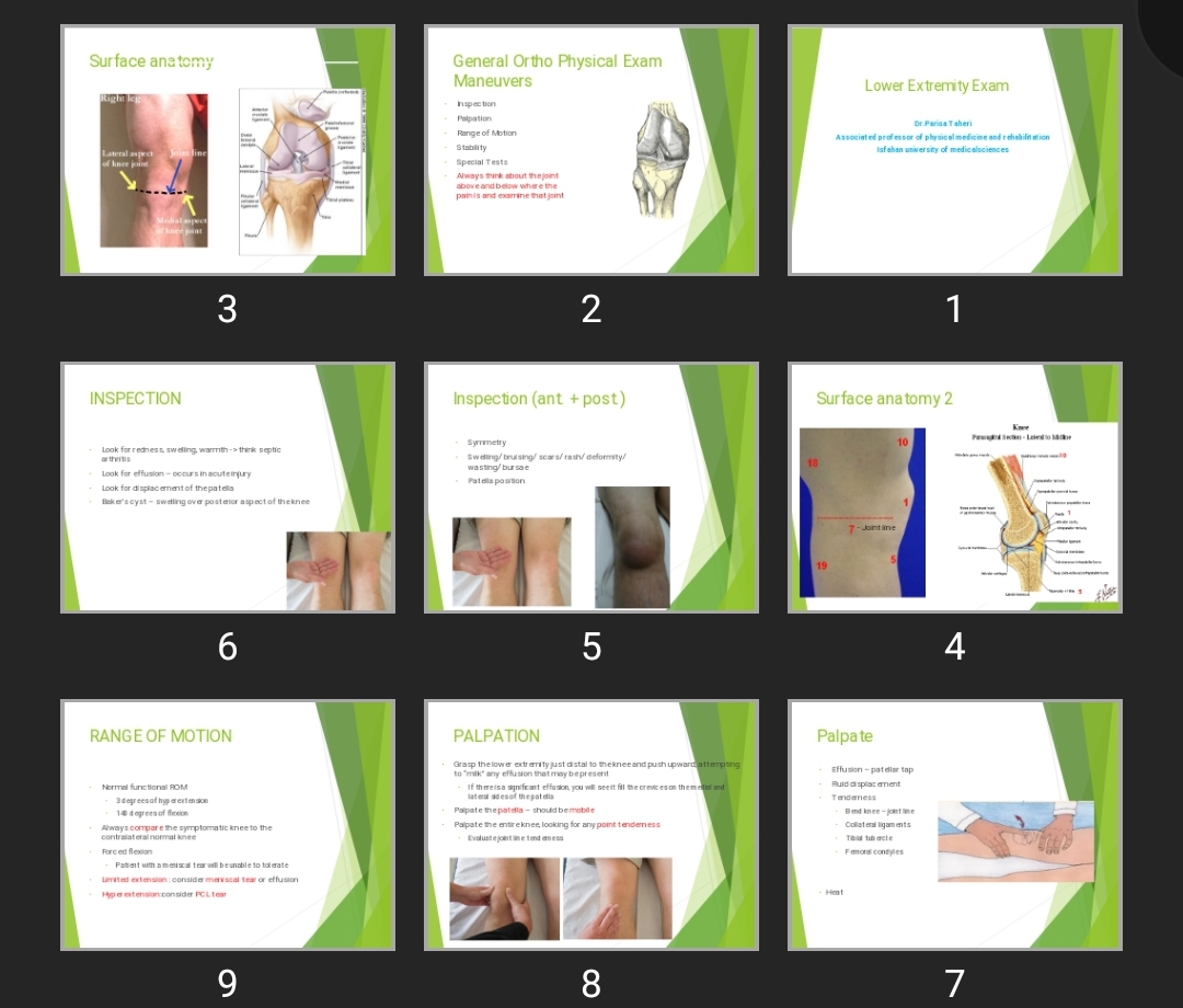 پاورپوینت معاینه اندام تحتانی Lower Extremity Exam