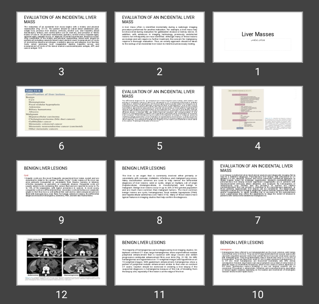پاورپوینت توده های کبد Liver Masses