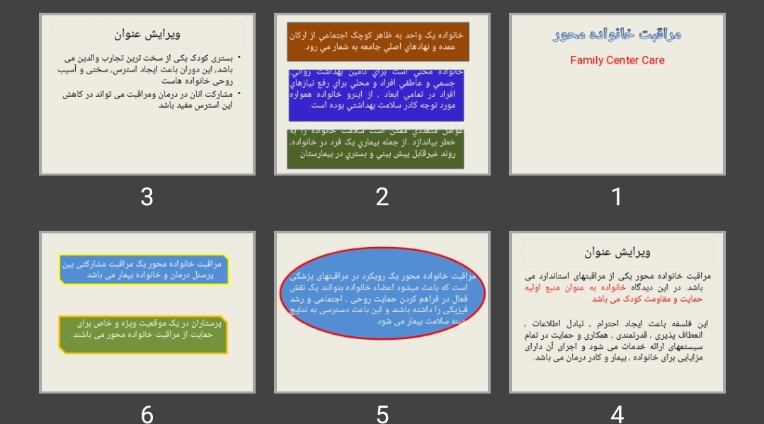 پاورپوینت مراقبت خانواده محور
