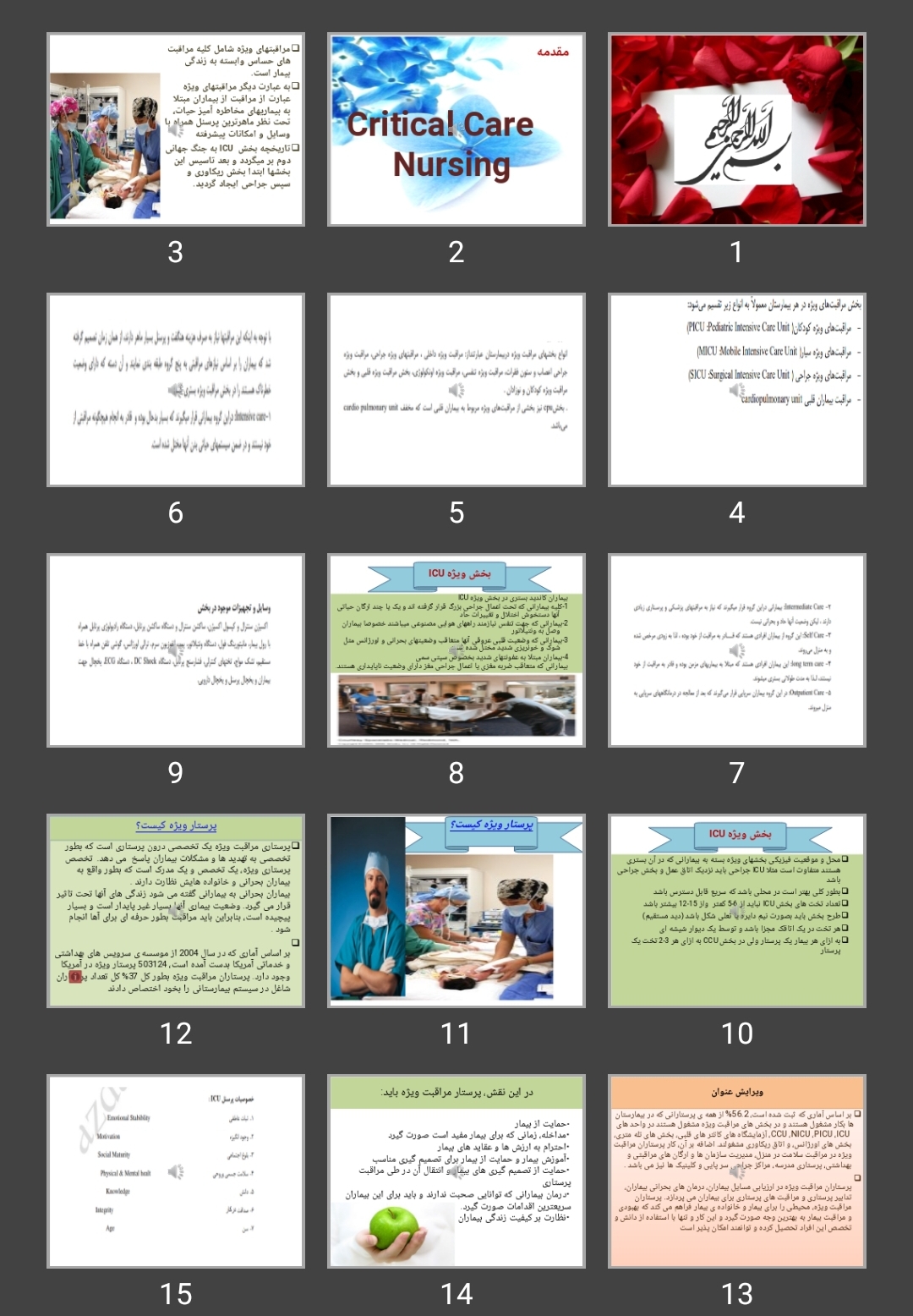 پاورپوینت معرفی ویژه و کنترل عفونت Critical Care Nursing