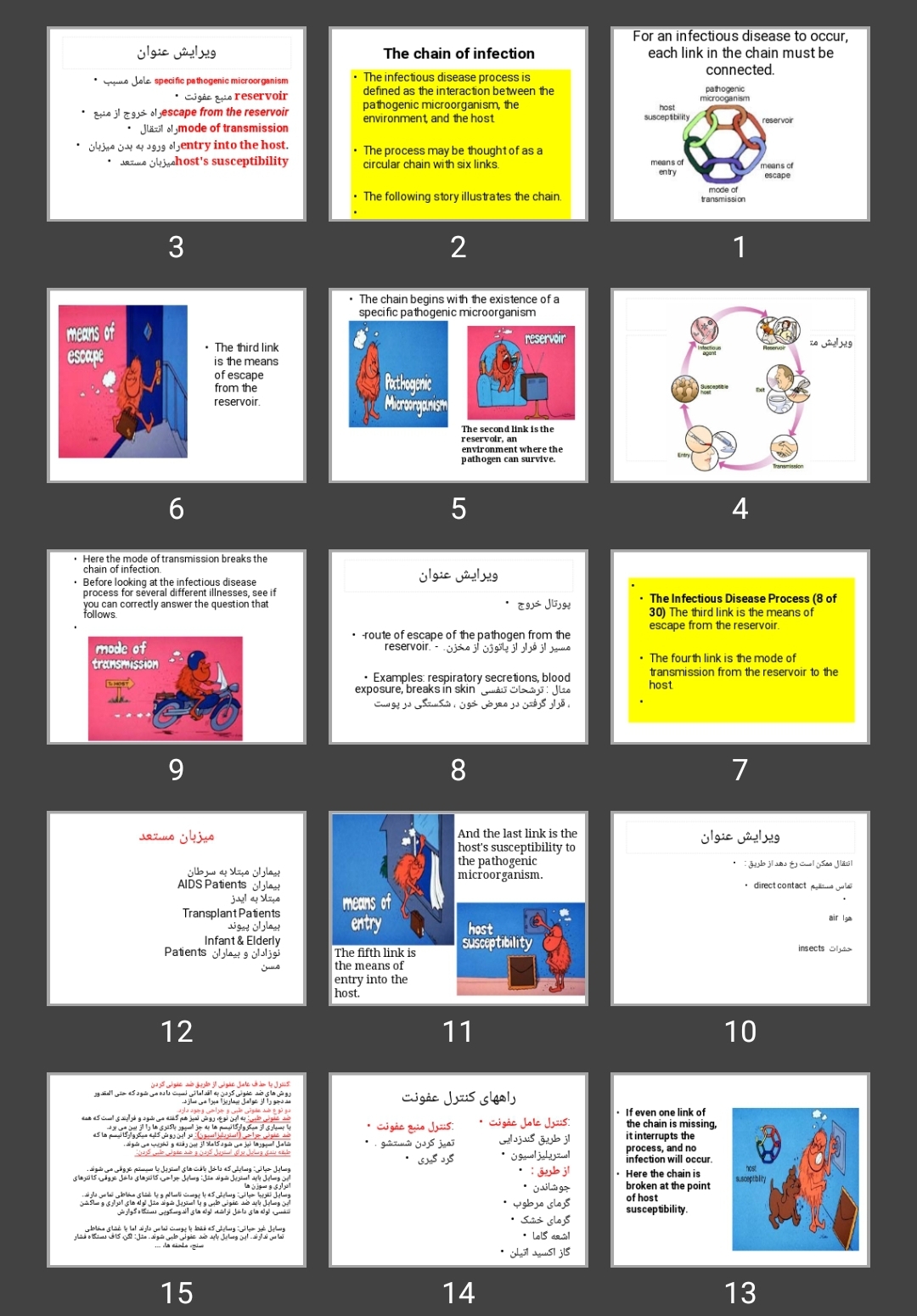 پاورپوینت زنجيره عفونت