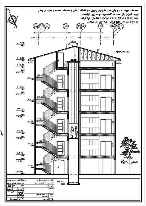 پروژه ساختمانی بتنی 5 طبقه (46-402)