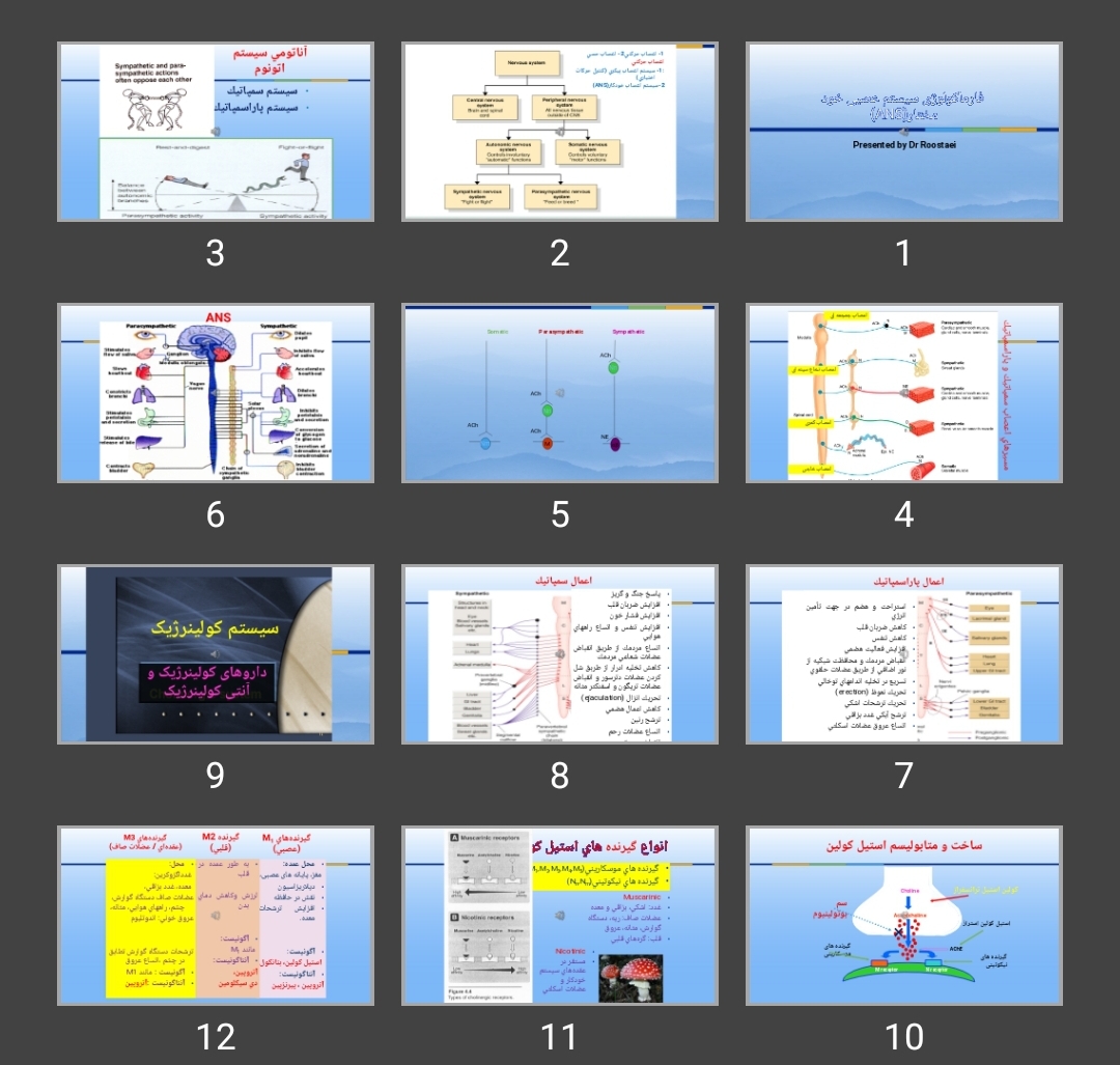 پاورپوینت فارماکولوژی سيستم عصبی خود مختار(ANS)