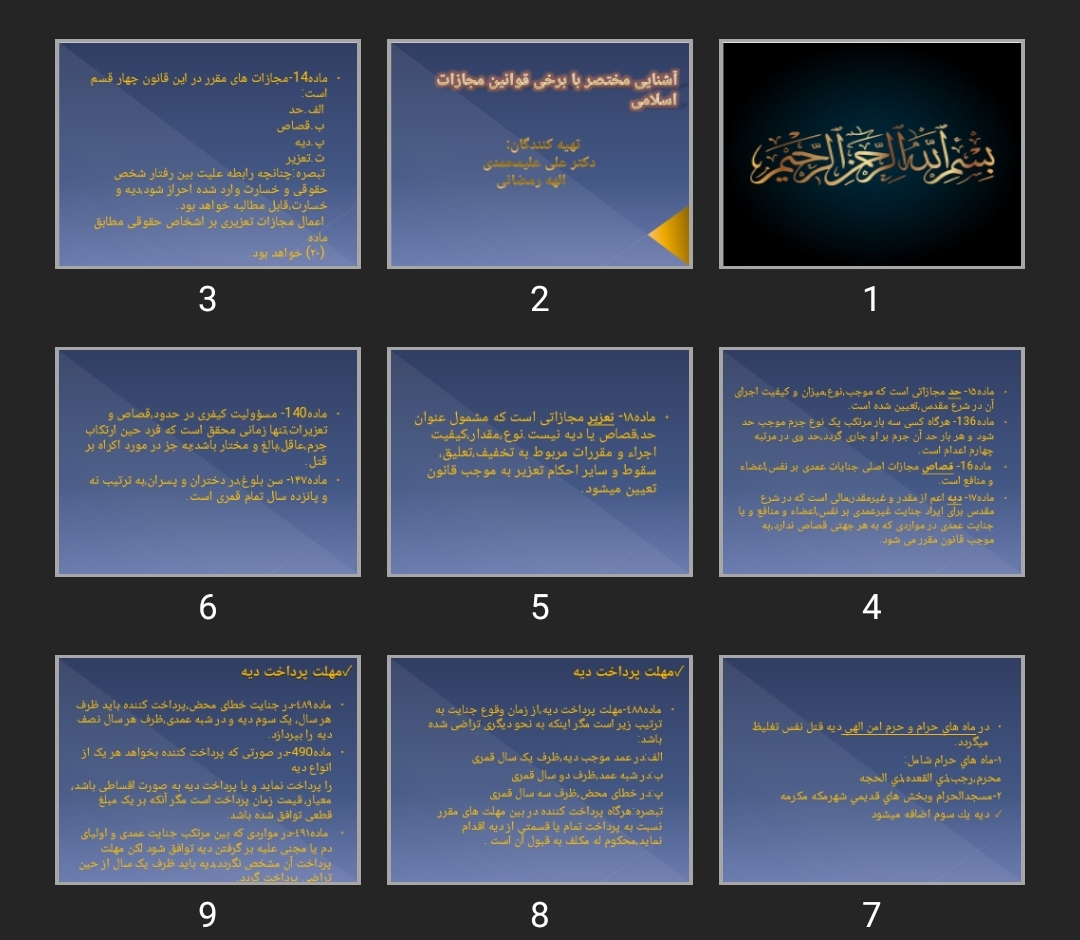 پاورپوینت آشنایی مختصر با برخی قوانین مجازات اسلامی