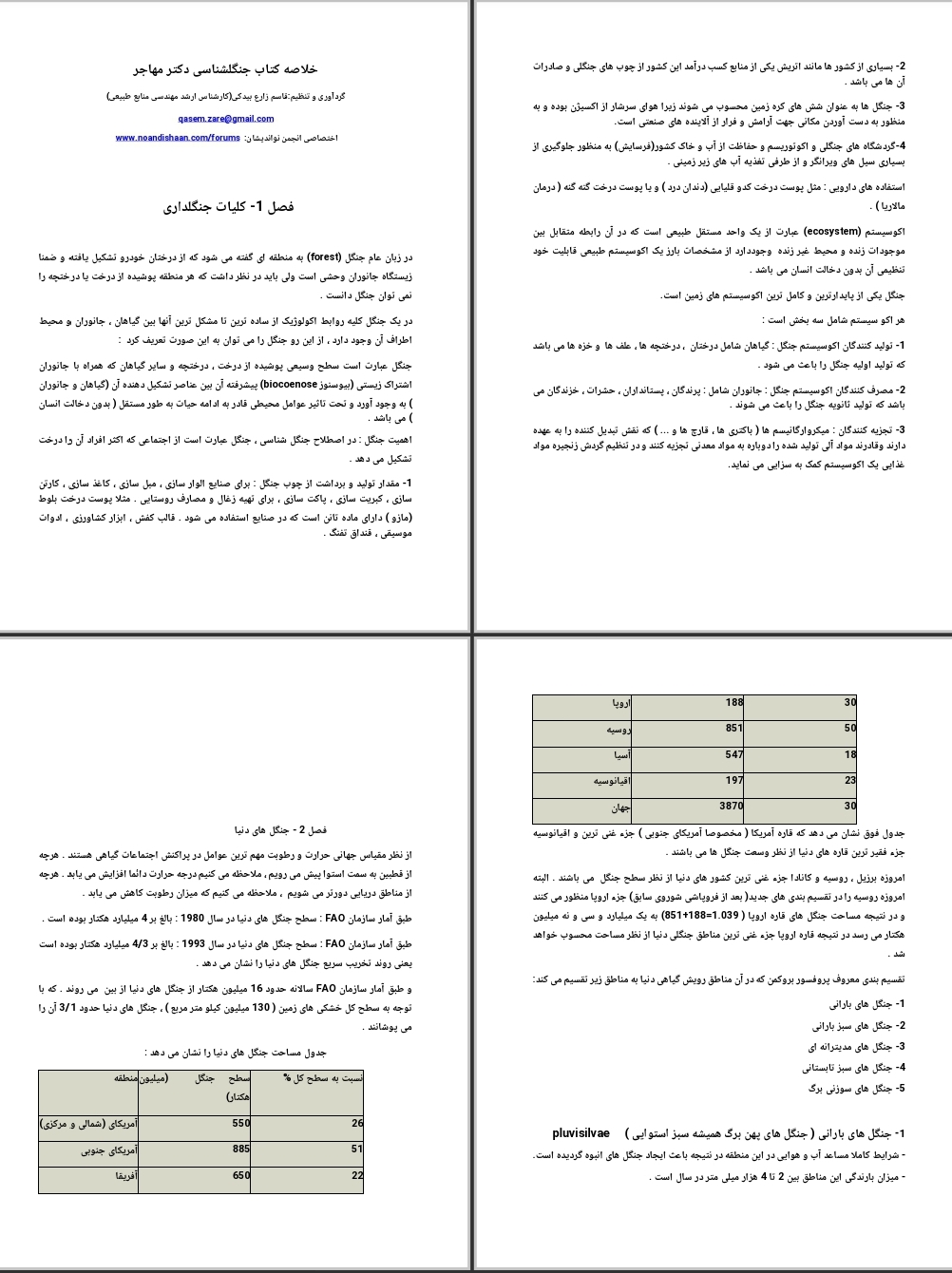 خلاصه کتاب جنگلشناسی دکتر مهاجر