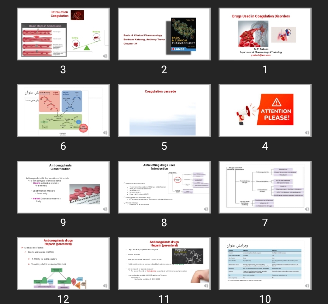 پاورپوینت Drugs Used in Coagulation Disorders