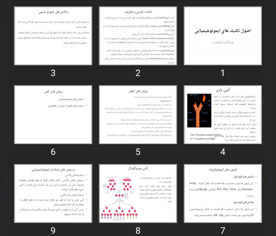 پاورپوینت اصول تكنيک های ايمونوشيميايی