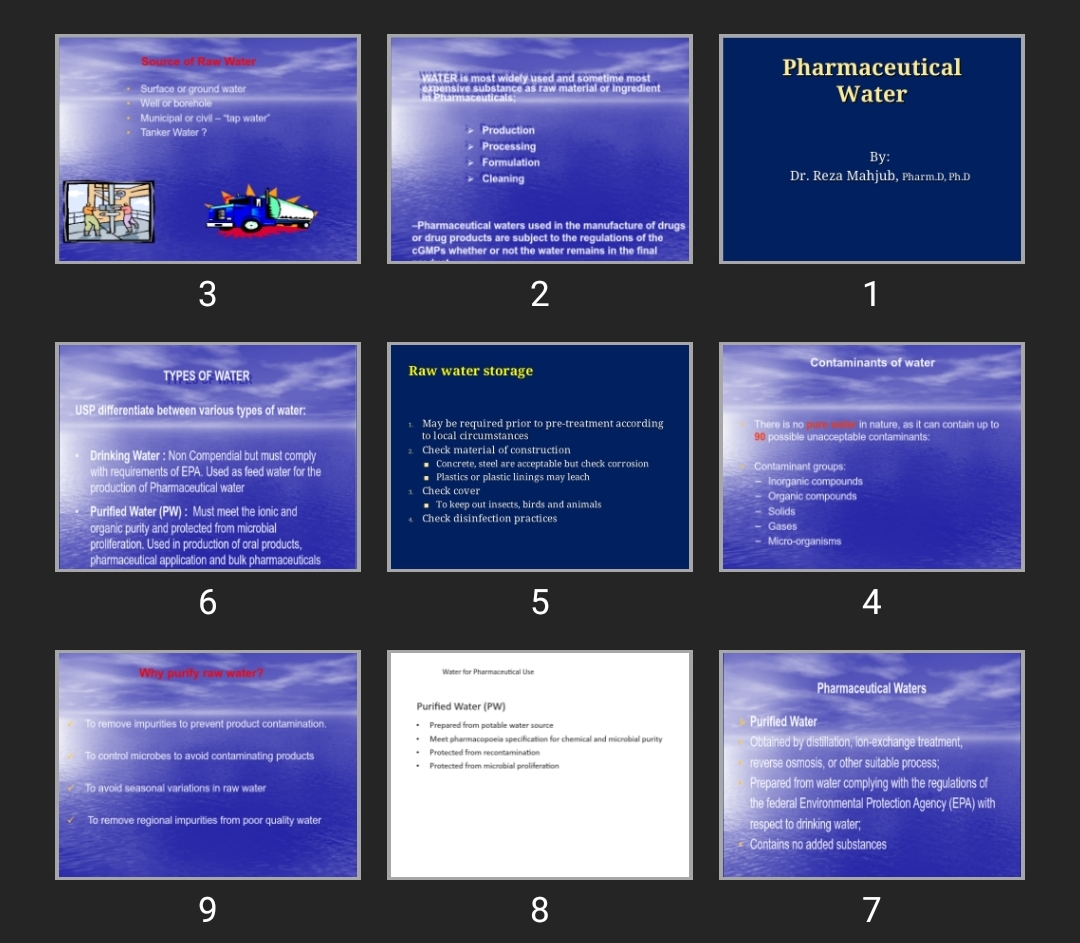 پاورپوینت Pharmaceutical Water