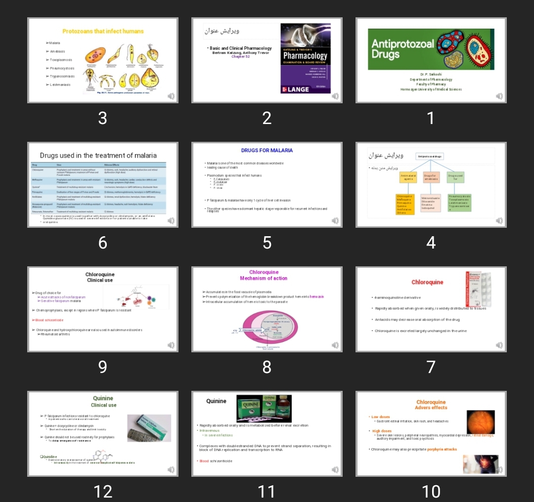پاورپوینت Antiprotozoal Drugs phrm