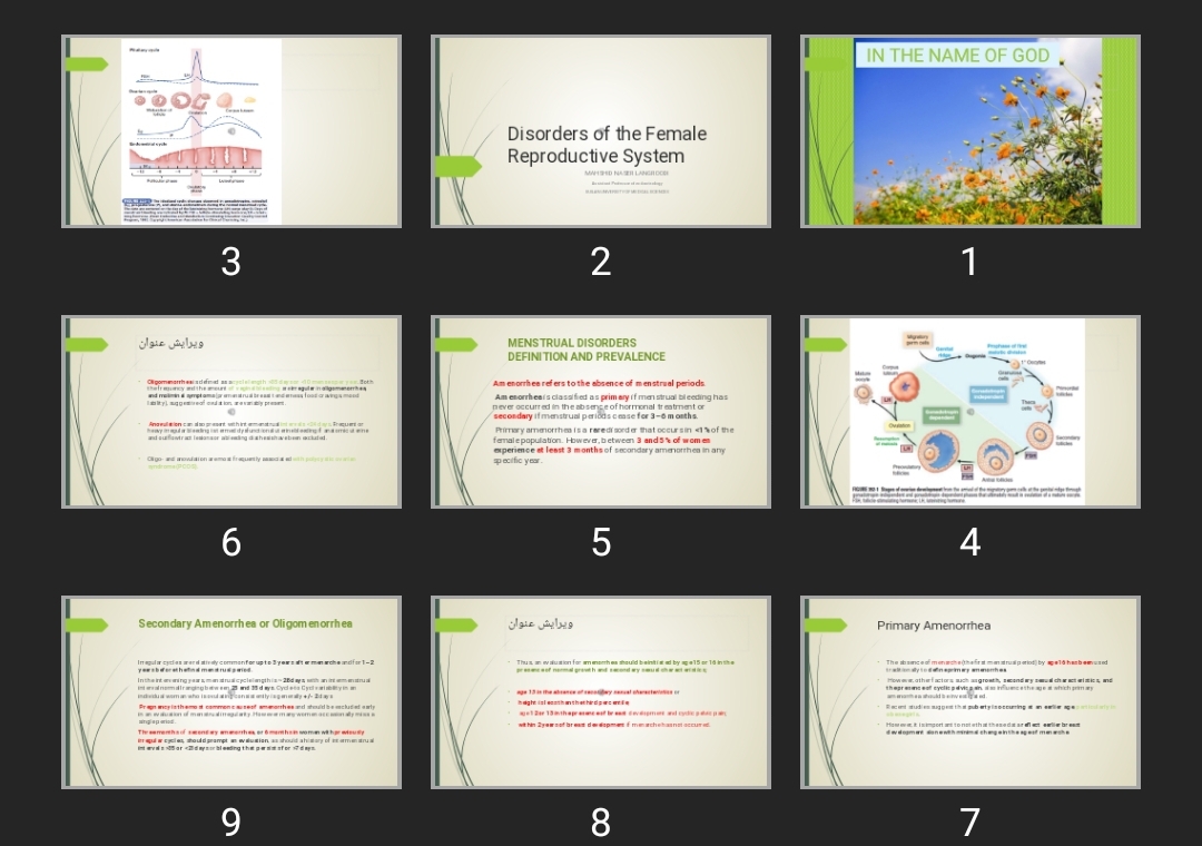 پاورپوینت Disorders of the Female Reproductive System