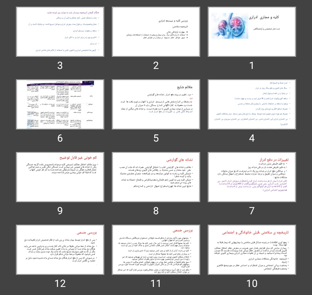 پاورپوینت کلیه و مجاری ادراری
