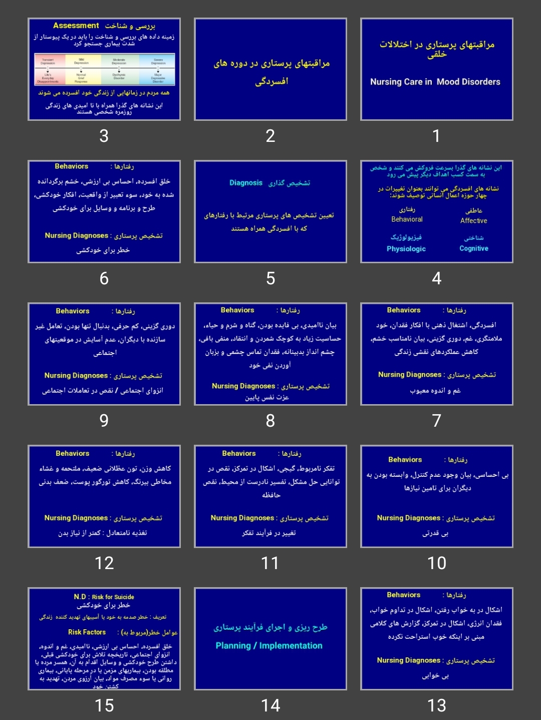 پاورپوینت مراقبت های پرستاری در اختلالات خلقی