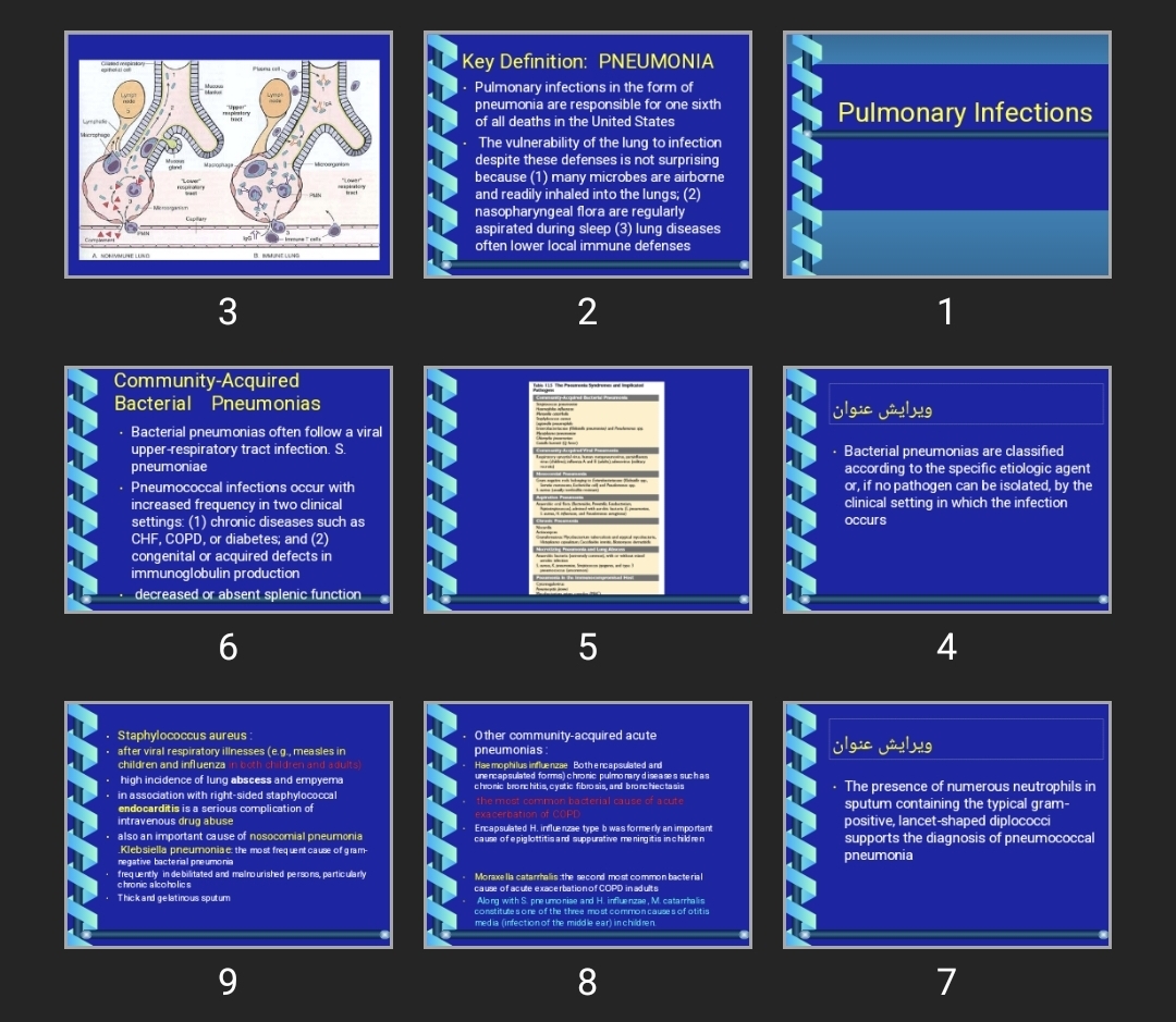 پاورپوینت Pulmonary Infections