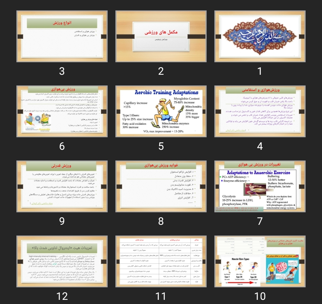 پاورپوینت مکمل های ورزشی