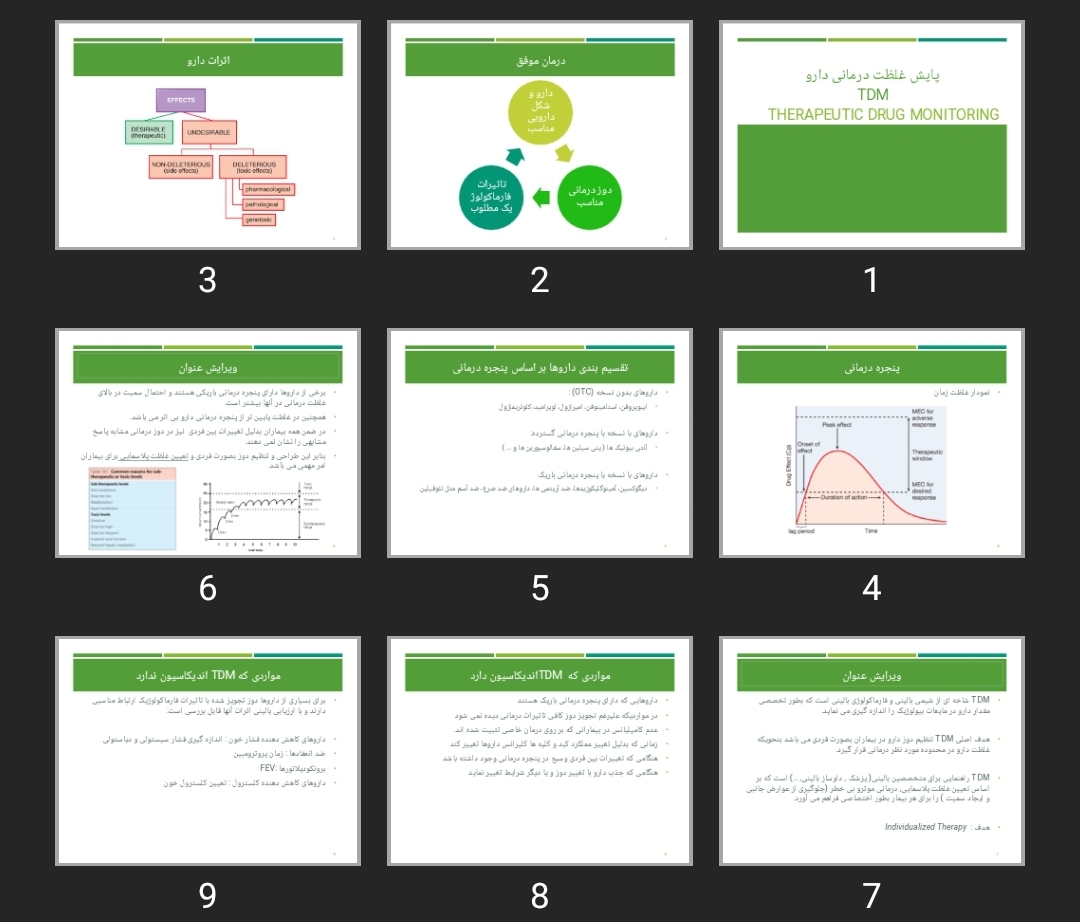 پاورپوینت Therapeutic Drug Monitoring پایش غلظت درمانی دارو TDM