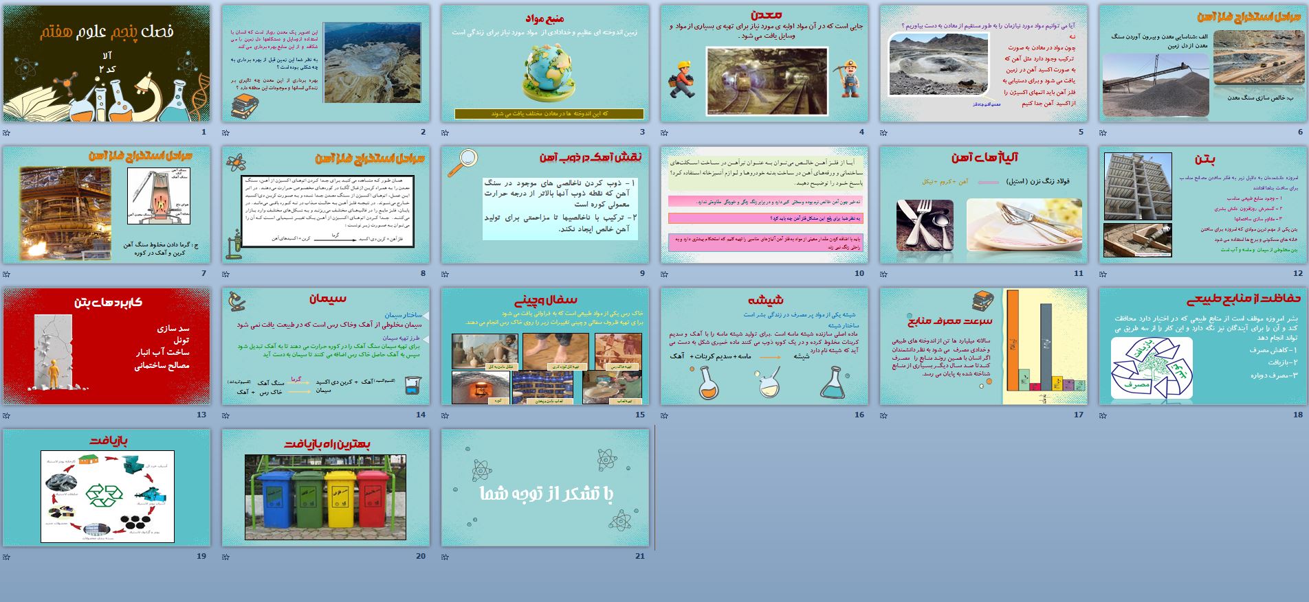 دانلود پاورپوینت فصل پنجم علوم هفتم 21 اسلاید  حرفه ای