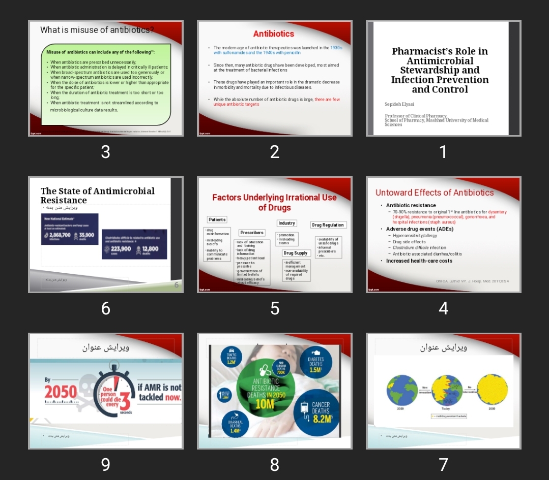 پاورپوینت Pharmacist’s Role in Antimicrobial Stewardship and Infection Prevention and Control