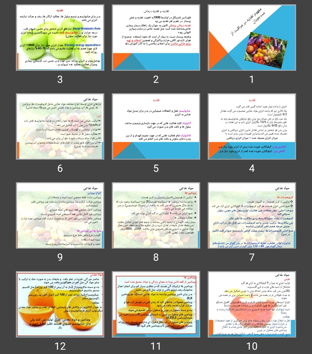 پاورپوینت مفهوم تغذيه در مراقبت از مددجويان