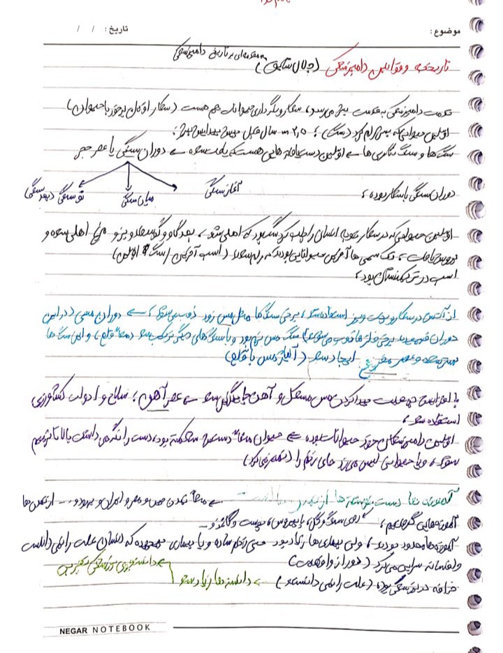جزوه دست نویس تاریخچه و قوانین دامپزشکی - ۲۲ صفحه