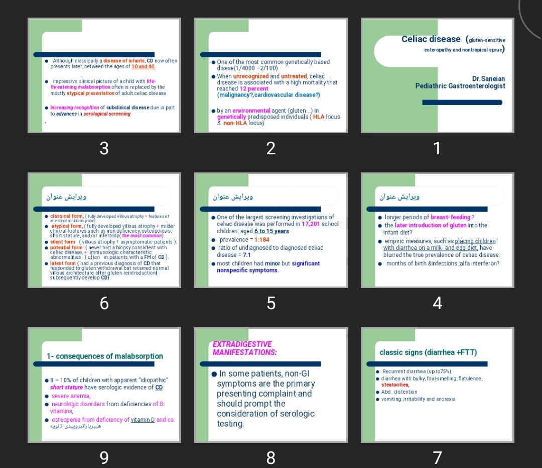 پاورپوینت Celiac disease (gluten-sensitive enteropathy and nontropical sprue)