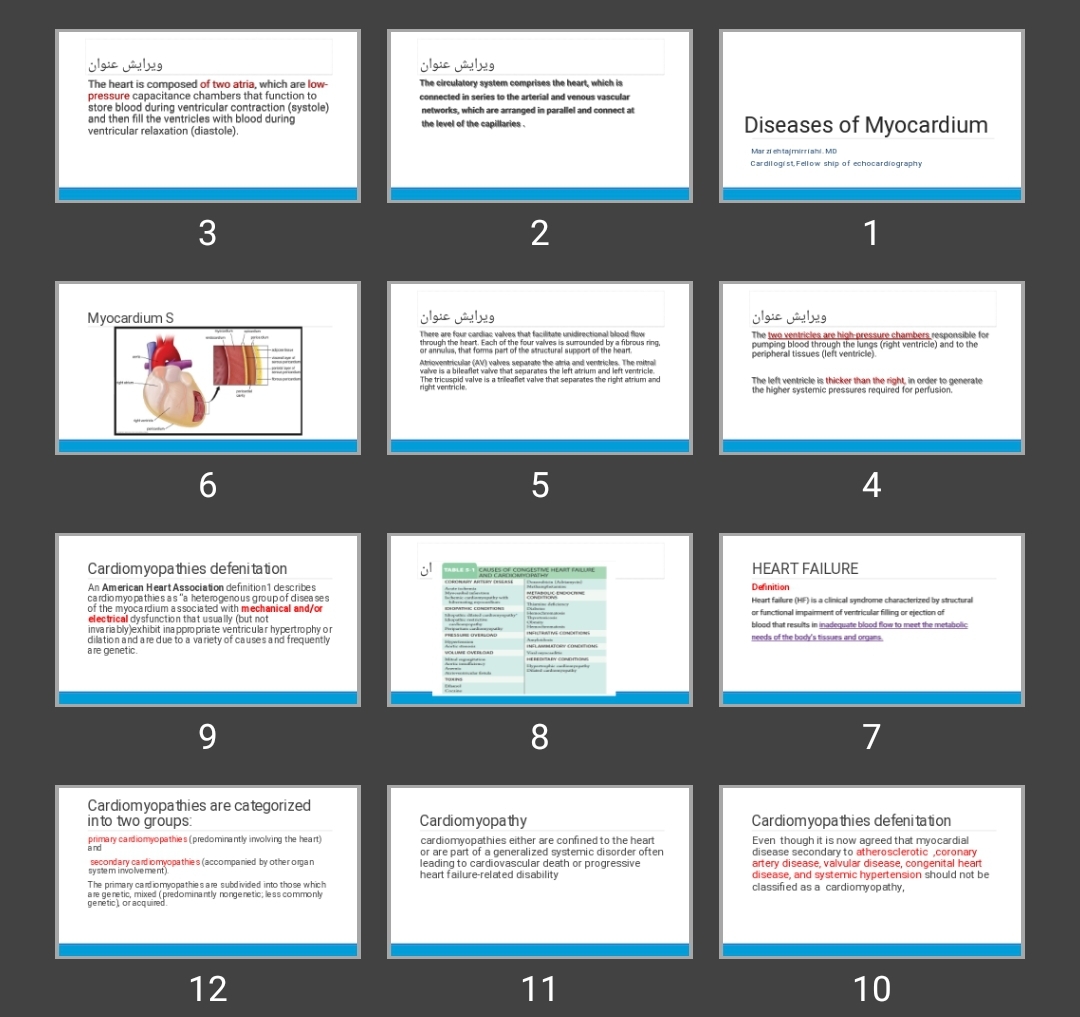 پاورپوینت کاردیومیوپاتی Diseases of Myocardium