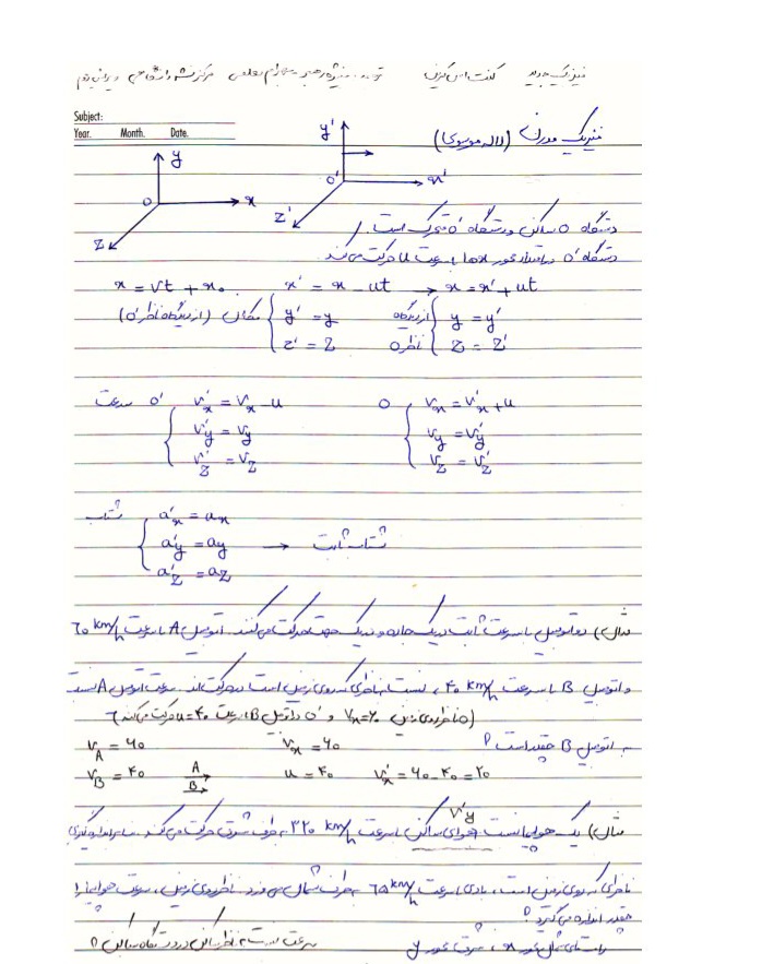 جزوه فیزیک مدرن ۱ و ۲ / دست نویس