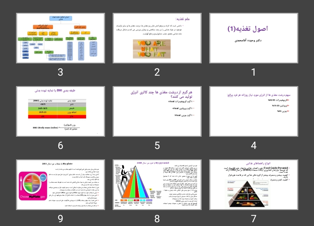 پاورپوینت اصول تغذیه ۱