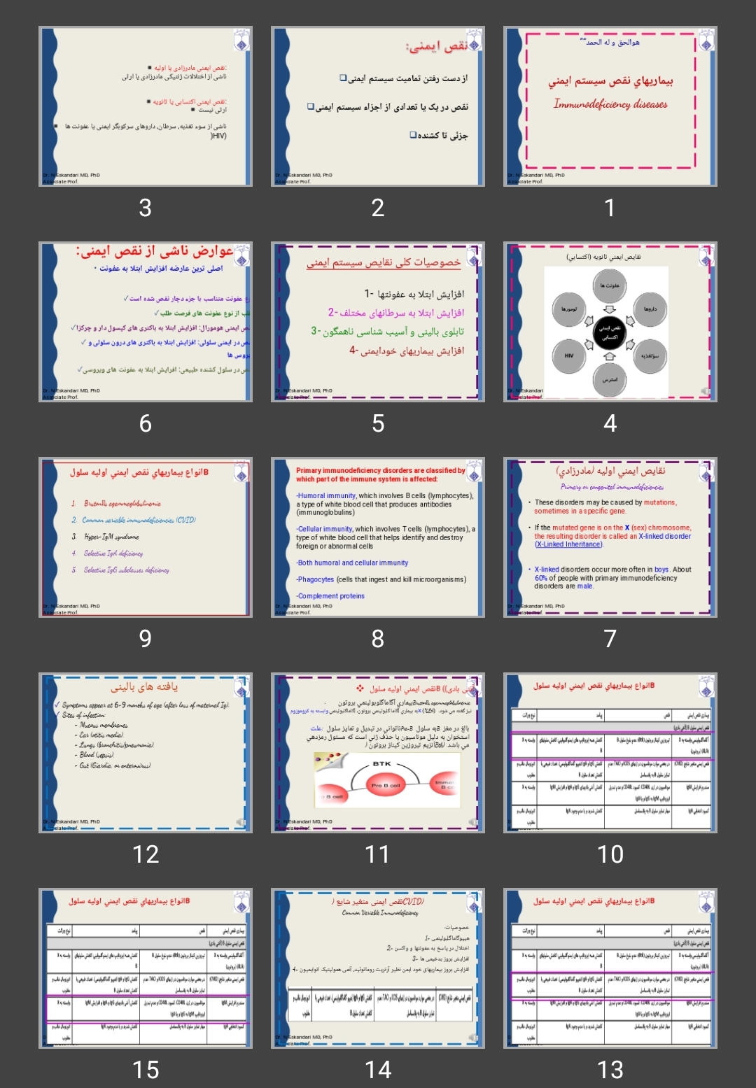 پاورپوینت بيماری های نقص سيستم ايمنی Immunodeficiency diseases