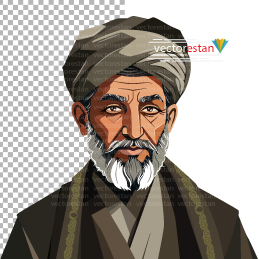 png مرد بزرگسال باپوشش قدیمی عمامه و عبا