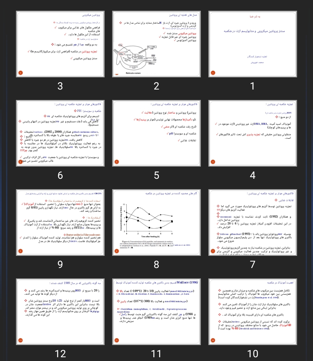 پاورپوینت سنتز پروتئین میکروبی و متابولیسم ازت در شکمبه