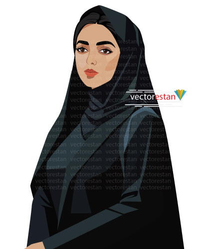 وکتور زن ایرانی چادرمشکی
