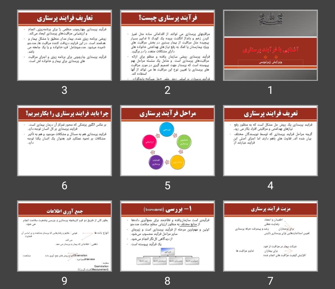 پاورپوینت آشنایی با فرآیند پرستاری