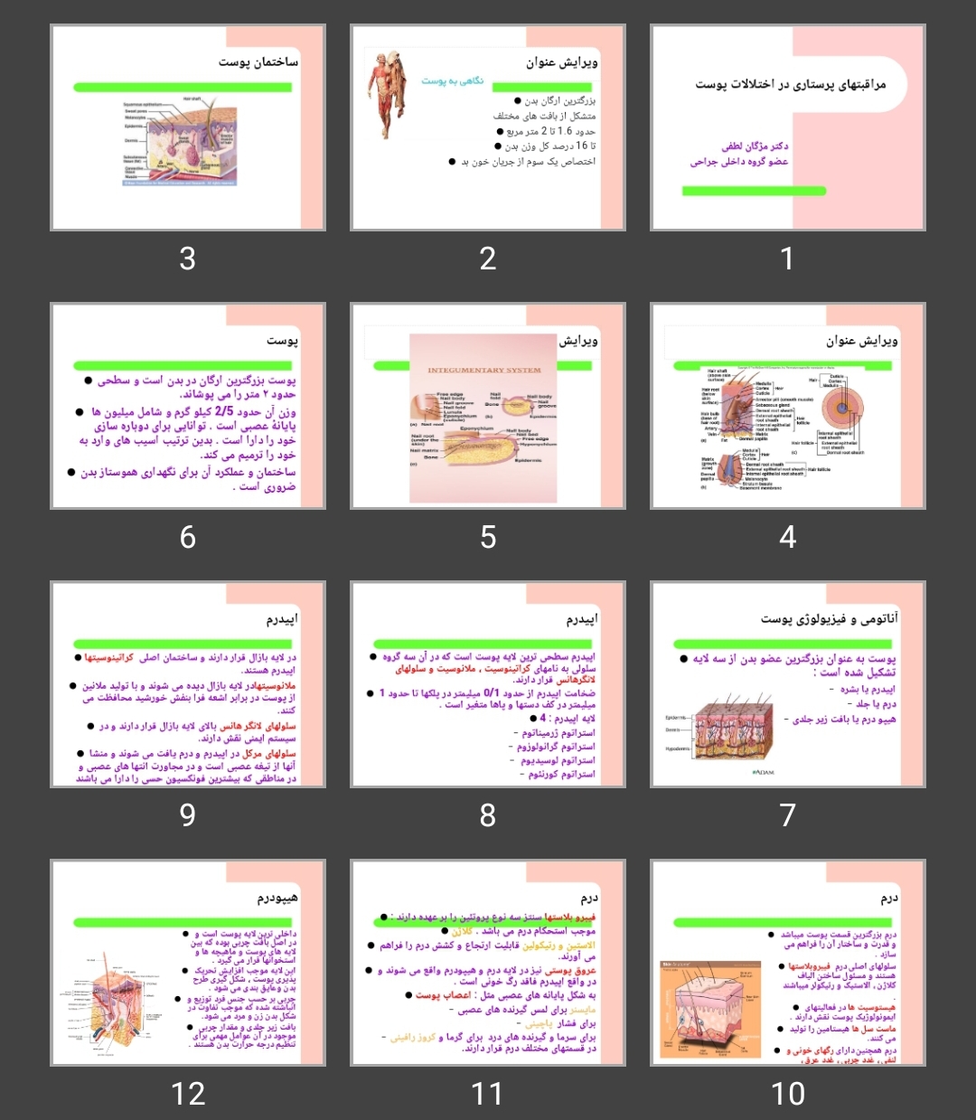 پاورپوینت مراقبت های پرستاری در اختلالات پوست