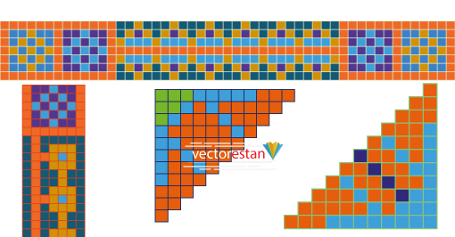 وکتور فایل لایه باز و png کادر اسلیمی مستطیلی طرح کاشی 200