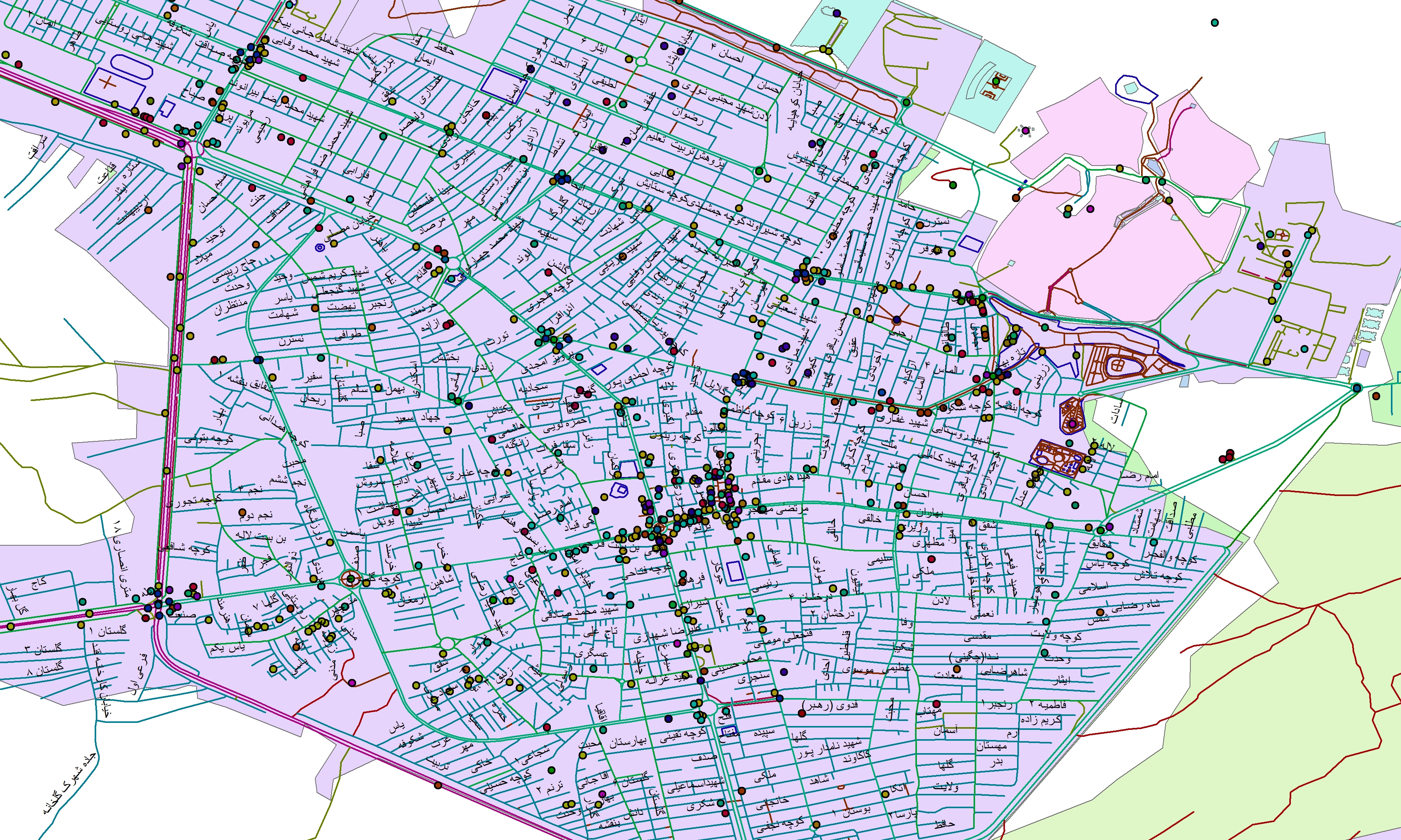جدید ترین نقشه های GIS  شهر ملایر