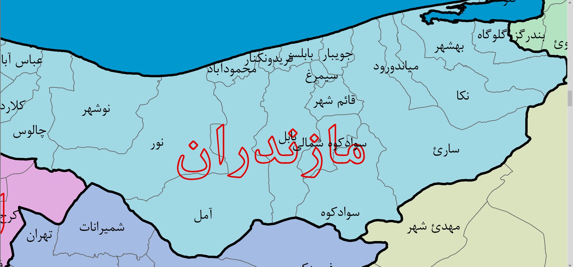نقشه PDF ایران به تفکیک استان ها و شهرستان ها با زوم نامحدود
