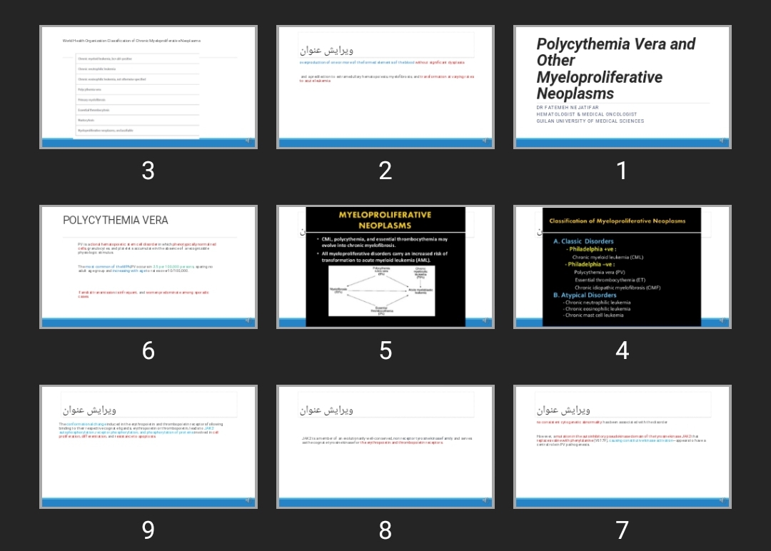 پاورپوینت Polycythemia Vera and Other Myeloproliferative