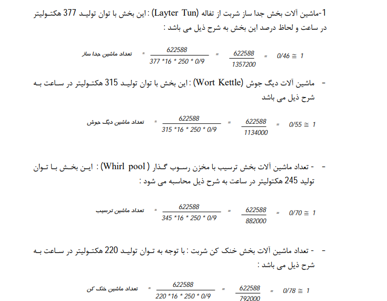 مطالعات امکان سنجی مقدماتی طرح تولید ماءالشعیر و عصاره مالت