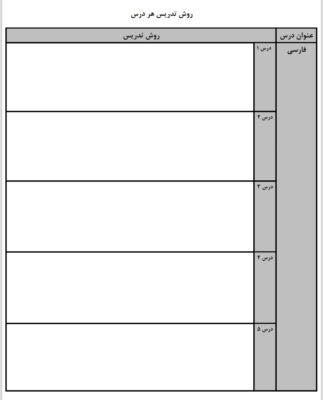 پوشه کار معلم (قابل استفاده از پایه اول تا ششم)
