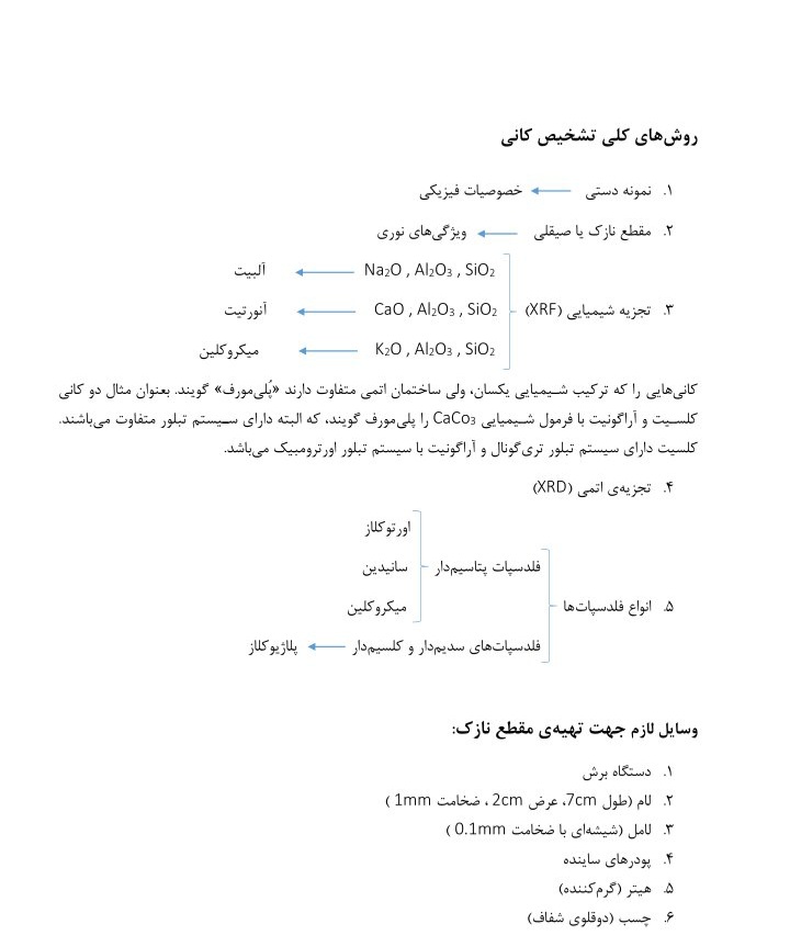 جزوه کانی شناسی نوری / تایپی