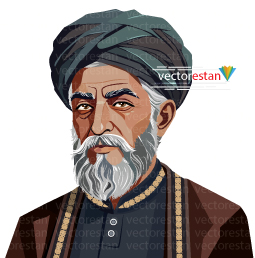 وکتور پیرمرد و حکیم قدیمی با لباس عمامه و عبا
