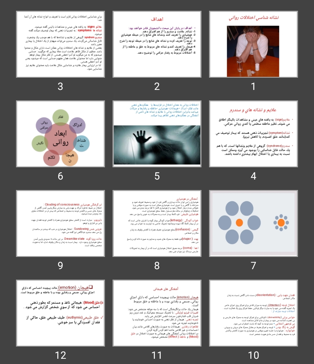 پاورپوینت نشانه شناسی اختلالات روانی