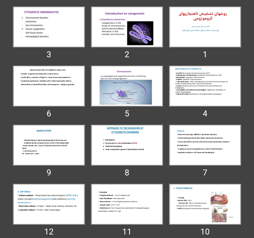 پاورپوینت روش های تشخیص ناهنجاری های کروموزومی