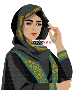 وکتور زن جوان محجبه ایرانی