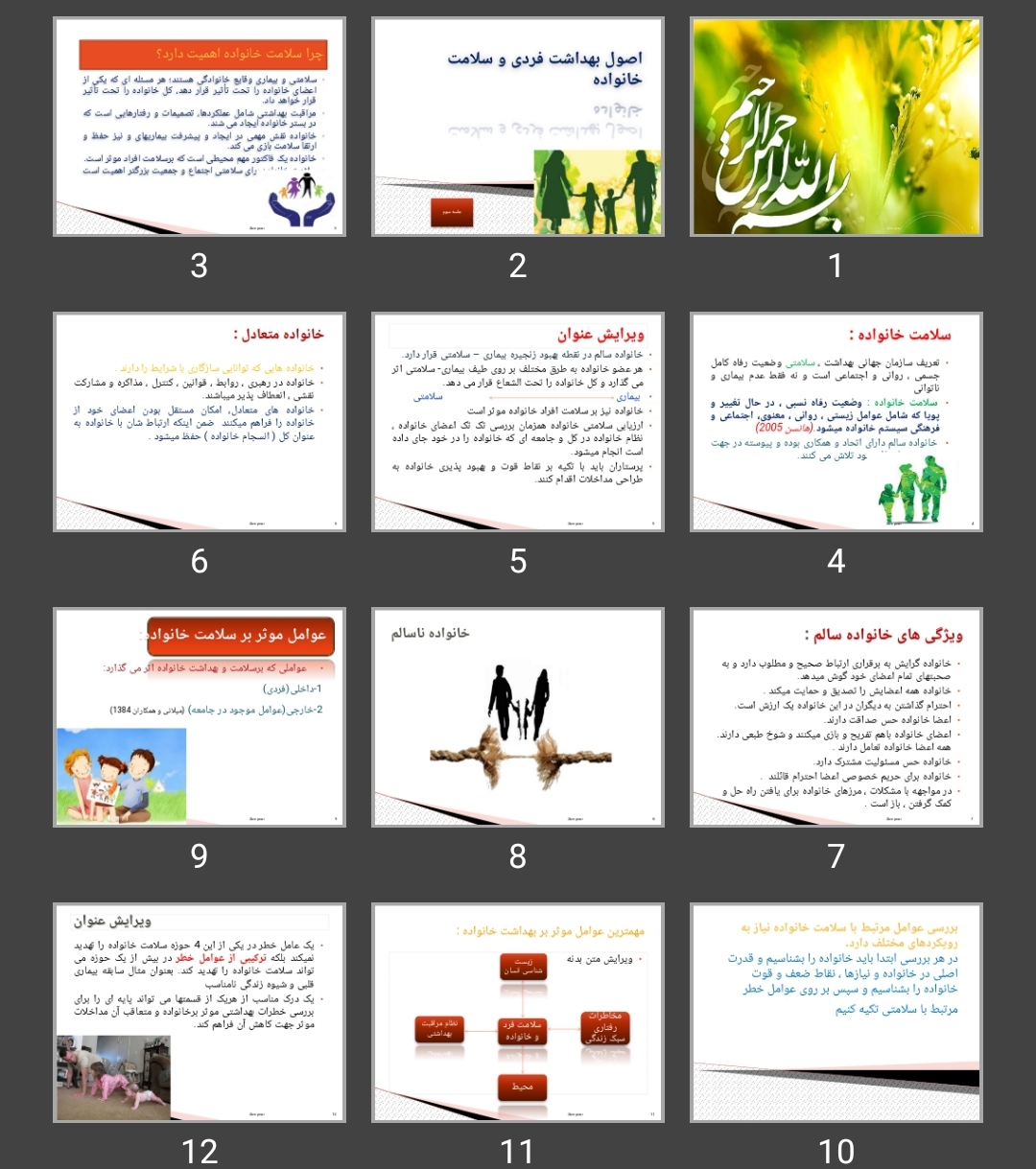 پاورپوینت اصول بهداشت فردی و سلامت خانواده