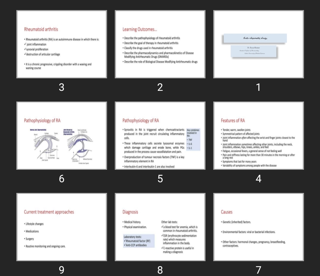 پاورپوینت Anti-rheumatic drugs